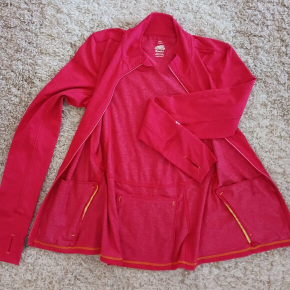 NWT ROOTS Sidney Jacket Women's Size Medium Pink Full Zip Jacket Pockets - Picture 11 of 14